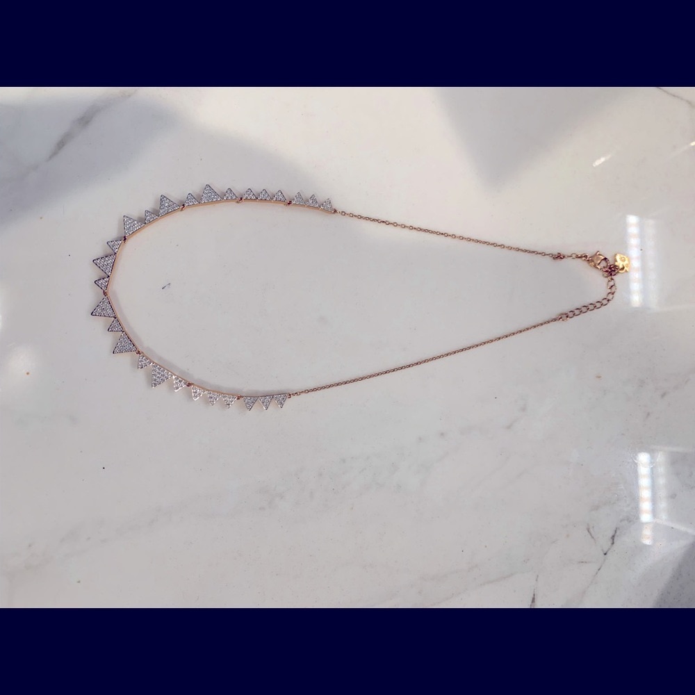 SWAROVSKI rose gold triangle necklace